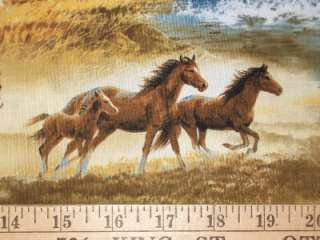 Wild Horses Cowboy Western Fabric Yards BTY  