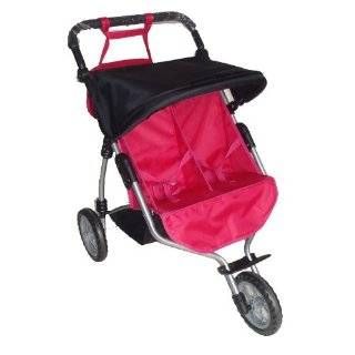 Doll Twin Jogging Stroller #9367 w/ FREE Carriage Bag