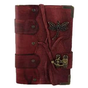   on a Red Handmade Leather Bound Journal SM094