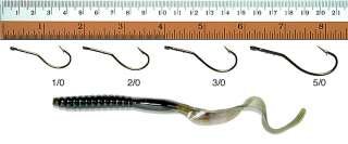 100 Mustad 33645 #5/0 Classic Worm Hooks, For Bass  