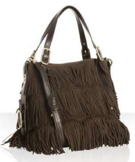 Tods coffee suede G Bag Fringe Media tote bag   