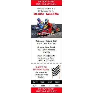  Go Kart Track Birthday Party Ticket Invitation Health 