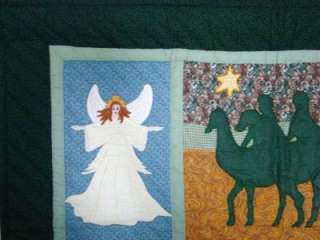 HAND~QUILTED NATIVITY SCENE CHRISTMAS QUILT  