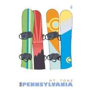 Mt. Tone, Pennsylvania, Snowboards in the Snow Giclee 