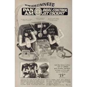  1969 Print Toy Ad Pan Am Dual Control Jet Plane Cockpit 