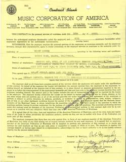 NEW ORLEANS JAZZ Signed 1943 Contract ENDED DUE TO FIRE  