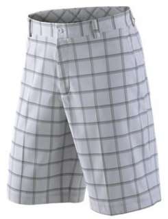 2011 Nike Golf Plaid Mens Golf Shorts II White Color 398615 100 Style 