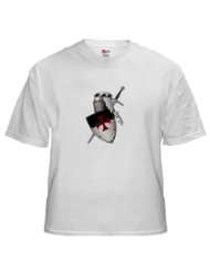 Knights Templar White T Shirt Military White T Shirt by 