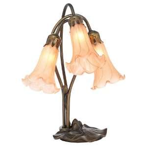  Peachy Pink Lily Accent Table Lamp