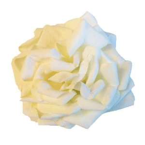  Large Velvet Rose Artificial Flower Pin Brooch, White 