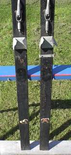 great pair of old wooden skis with interesting character The skis 