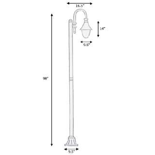 Golden Black Outdoor Post Light Fixture, OT0047 PL 1  