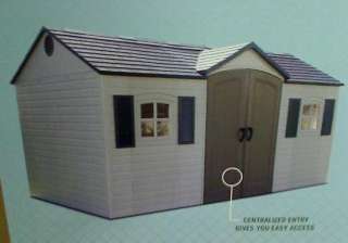 Lifetime 15 by 8 Foot Outdoor Storage Shed with Shutters, Windows, and 