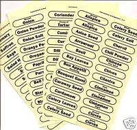 GOURMET CHEF CLEAR HERB SPICE JAR CAN LABELS SET OF 96 053796400950 