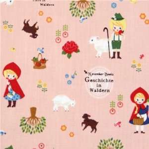  red Little Red Riding Hood Push PIN X Kokka Fabric (Sold 