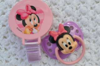   ☆ MINNIE MOUSE DUMMY PACIFIER + CLIP / HOLDER 4 REBORN DOLL  