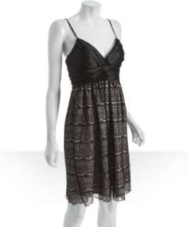 Max & Cleo black sateen tea party lace dress  