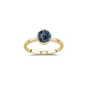  0.89 Cts London Blue Topaz Solitaire Ring in 18K Yellow 