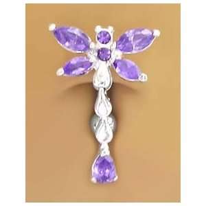   Dragonfly Top Mount Reverse Belly Navel Ring body jewelry piercing bar