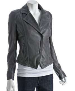Elie Tahari graphite leather cropped Megan jacket   up to 70 