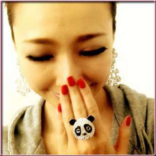   Enamel Panda Bear Animal Finger Ring Jewelry Gift NEW  