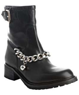 Red Valentino black leather chain detail ankle boots   up to 