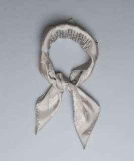 Salvatore Ferragamo grey circle and gancio print silk 18.5 scarf