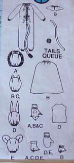 Butterick Costume Pattern Cats/Mouse/Bunny 2 4 UNCUT  