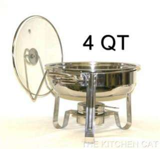 Stainless steel chafing dish 4 qt quart stand brand new in box 
