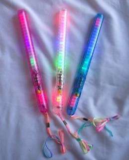 12 pcs Multi Color Flashing LED Light Glow Wand Stick  
