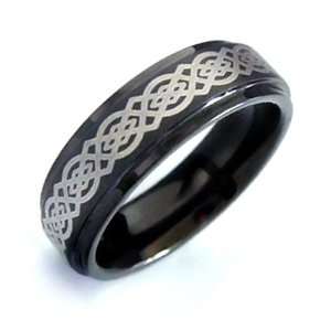   Jewelry Celtic Knot Mens Black Tungsten Carbide Ring Size 11 Jewelry