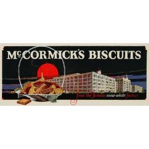 1926 Lithograph Ad McCormicks Biscuits Factory RARE   Original 