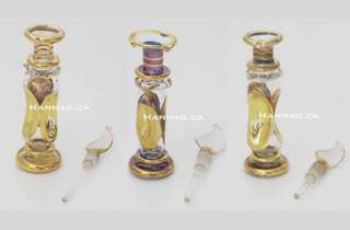 Choose 3 Egyptian Glass Perfume Bottles 6 Colors #745  