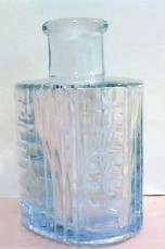 Perfume Bottle Geometric Fan Stopper Pale Blue Glass  