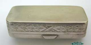 Antique Silver Garnet Snuff Pill Box Russia Ca 1910  