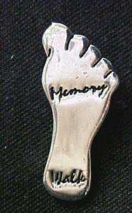 Alzheimers Memory Walk Engraved Foot Lapel Pin Tac New  