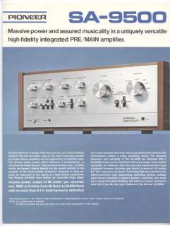 Pioneer SA 9500 Stereo Integrated Amplifier. Nice One  