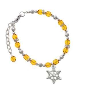   Clear Swarovski Crystal Yellow Czech Glass Beaded Charm Jewelry
