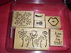 STAMPIN UP HEARTS & CLOVERS ST. PATRICKS RUBBER STAMP