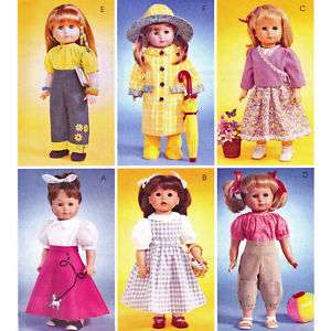 18 Doll Clothes Pattern NEW 6 Outfits Poodle Skirt  