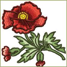 Poppy Blossoms machine embroidery designs set 5x7 hoop  