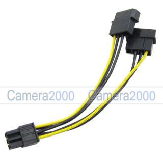   Wholesale 2 x Molex IDE to 6pin PCIE VGA Power Cable Adapter  
