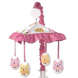    Pink Happy Owl Musical Baby Crib Mobile by JoJO Designs Baby