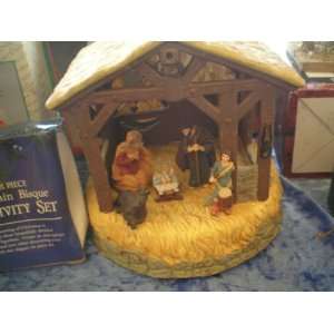 6 Piece Hand Crafted Nativity Set with Manger.