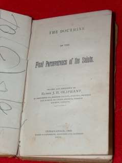 RARE Primitive Baptist 1st Ed.1878 Final Perserverance of the Saints 