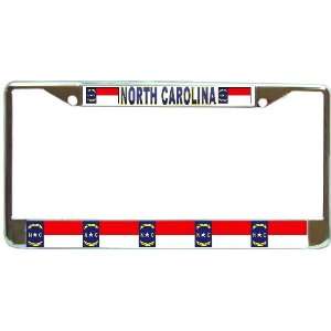  North Carolina NC State Flag Chrome Metal License Plate 