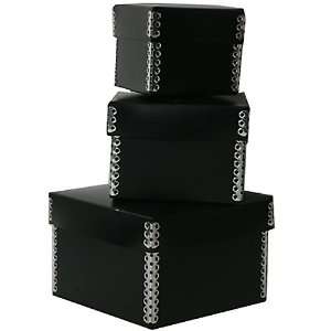  Black Plastic Nesting Boxes   Box sold in Set of 3 (one of 