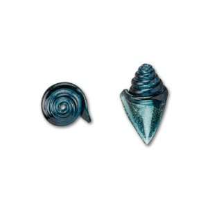   Aqua Dichroic Boro Glass Nobilis Seashell Bead Arts, Crafts & Sewing