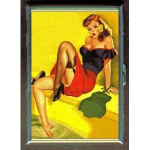 VINTAGE PIN UP TOES IN WATER ID Holder, Cigarette Case or Wallet MADE 