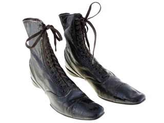 Victorian Black High Lace Boots, Spectators Never Worn Size 4 Womens 